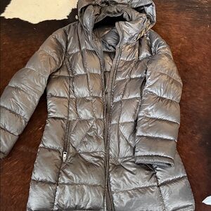 Andrew Marc Shiny Silver Puffer Jacket